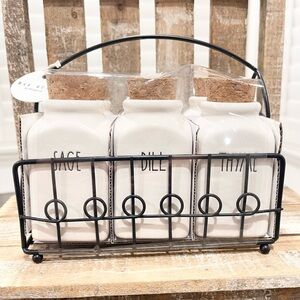 Rae Dunn Ceramic Spice Caddy - SAGE, DILL, THYME, PARSLEY, ROSEMARY, OREGANO